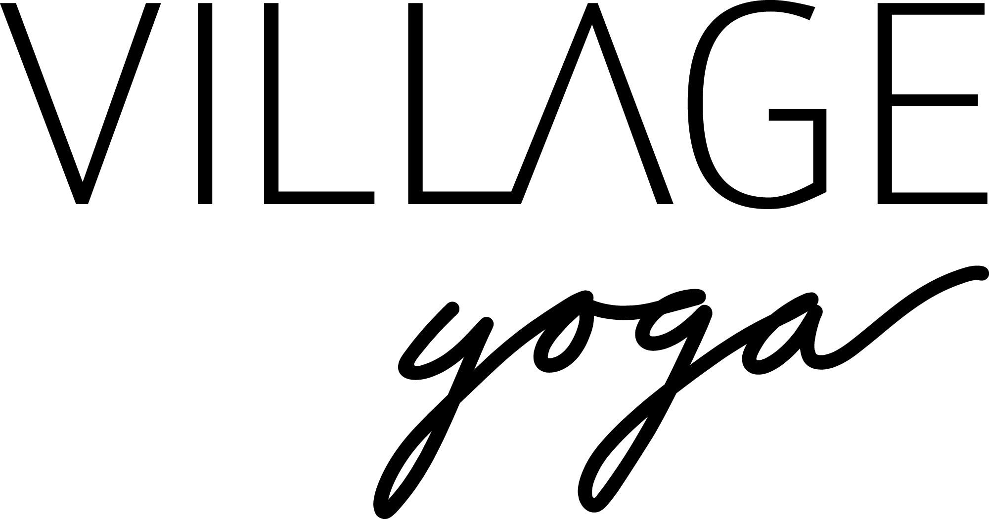 Village Yoga Clipart (2000x1050), Png Download