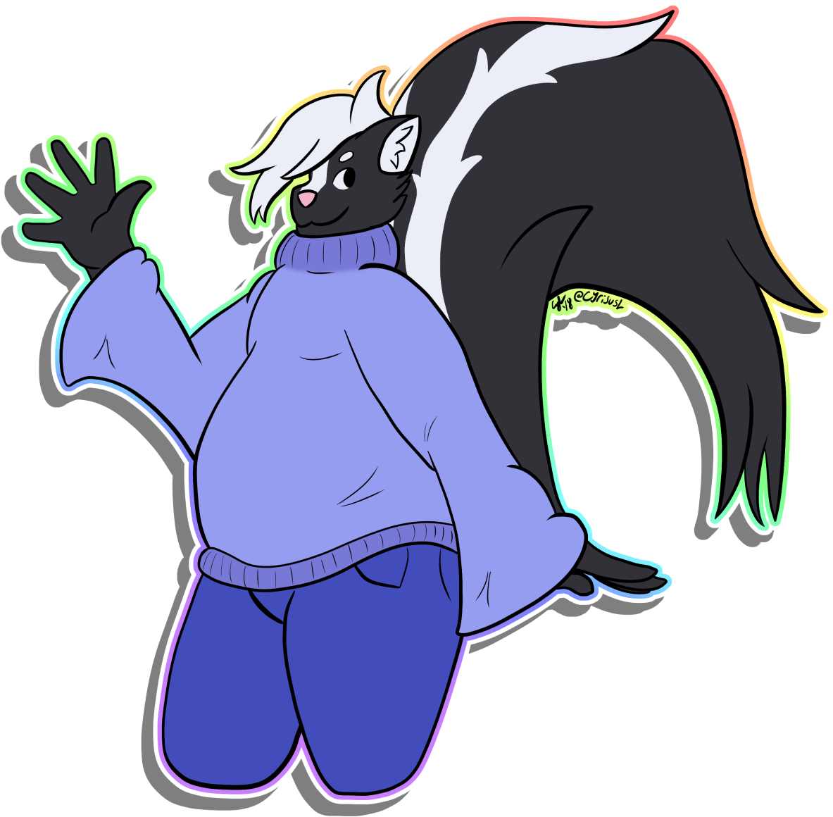 A Cute Skunk Guy - Cartoon Clipart (1200x1189), Png Download