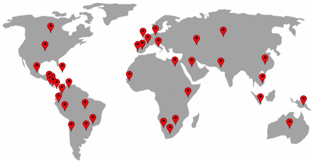 World Pin Map Ender Realtypark Co Location Stunning - World Map Pins Png Clipart (1024x533), Png Download