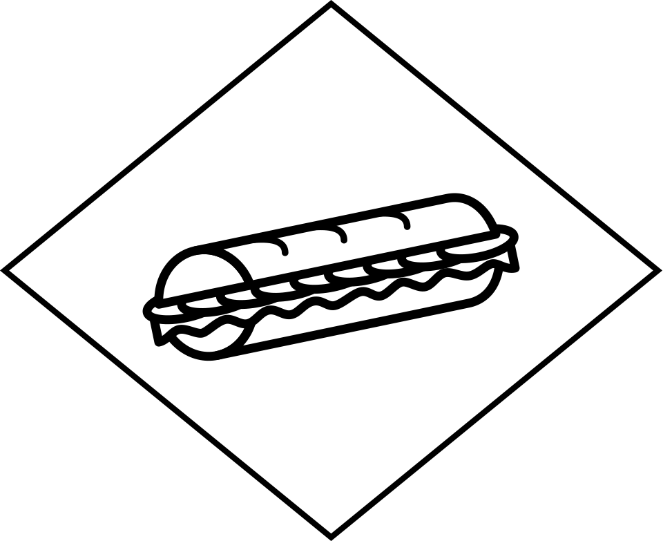 Sandwiches - Line Art Clipart (960x783), Png Download