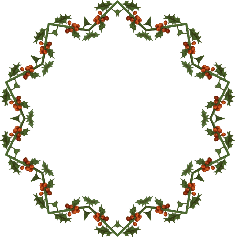 Holly Frame - Clip Art Christmas Holly - Png Download (792x800), Png Download