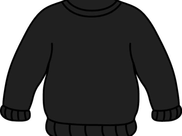 Grey Clipart Black Sweater - Sweater - Png Download (640x480), Png Download