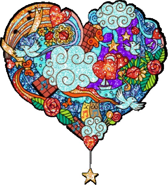 Hearts Green Glitters Gifs Clipart (544x600), Png Download