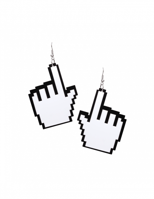 Earrings - Yolo Pop - Women Girl Ear Stud Nightclub Acrylic Big Red Black Clipart (540x700), Png Download