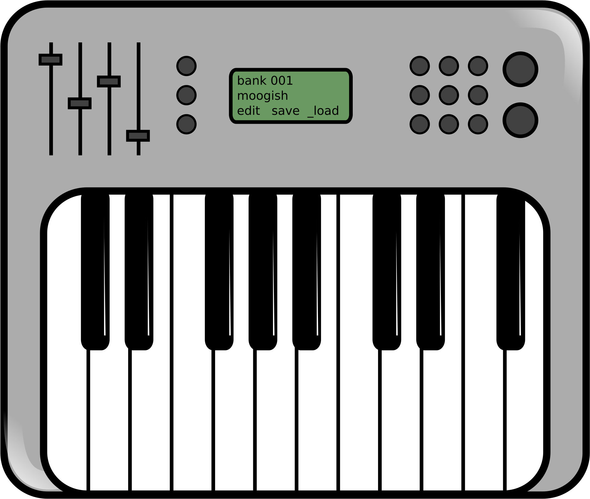 Big Image - Synthesizer Cartoon Black And White Clipart (2400x3394), Png Download
