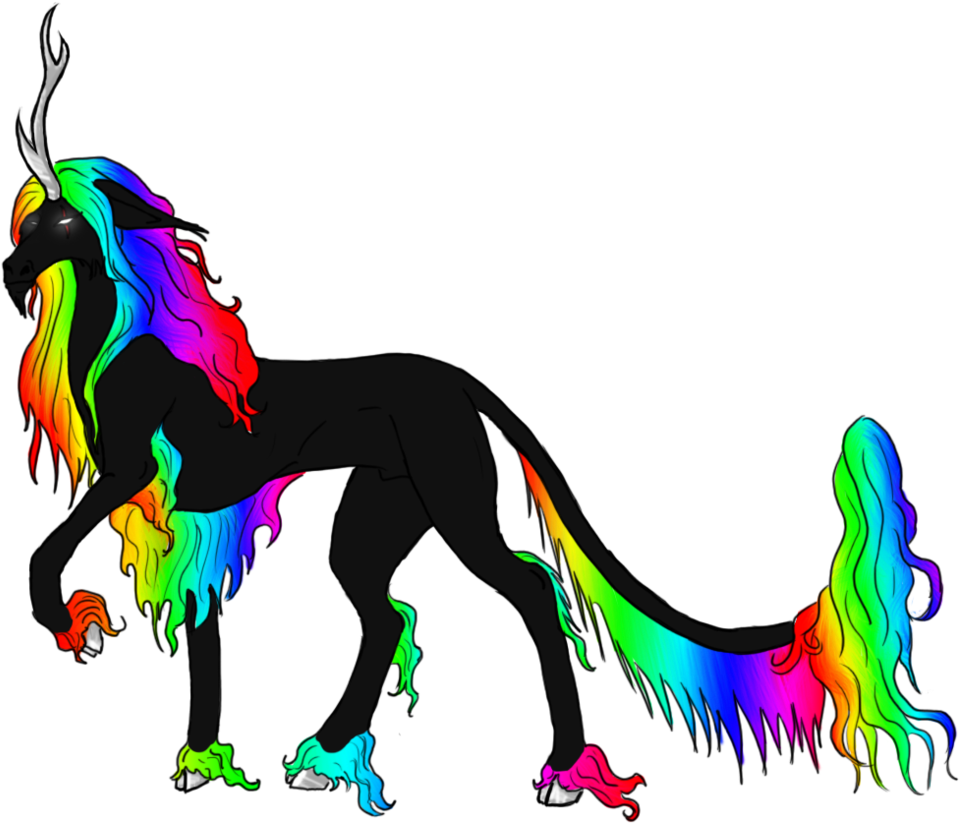 Black Unicorn Rainbow Clipart (972x822), Png Download