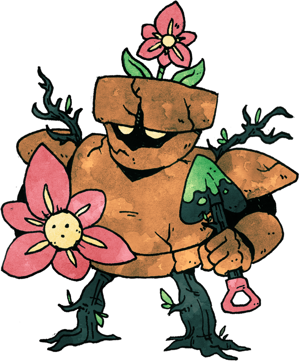 Gardeknight They Grow Their Own Shields From The Pot - Cartoon Clipart (1164x1239), Png Download