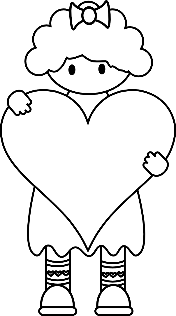 Valentine's Day Clip Art Printable Labels, Valentines - Coloring Book - Png Download (604x1083), Png Download