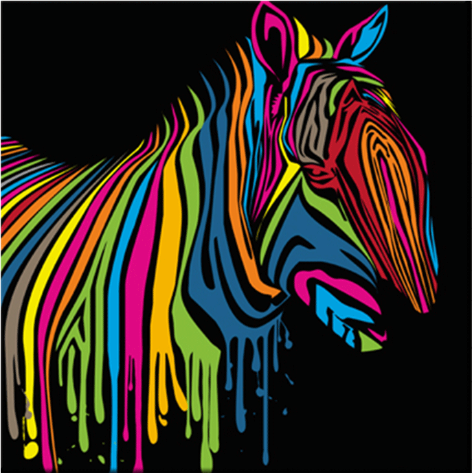 Tableau Pop Art Zebra Flash - Pop Art Zebra Clipart (800x752), Png Download