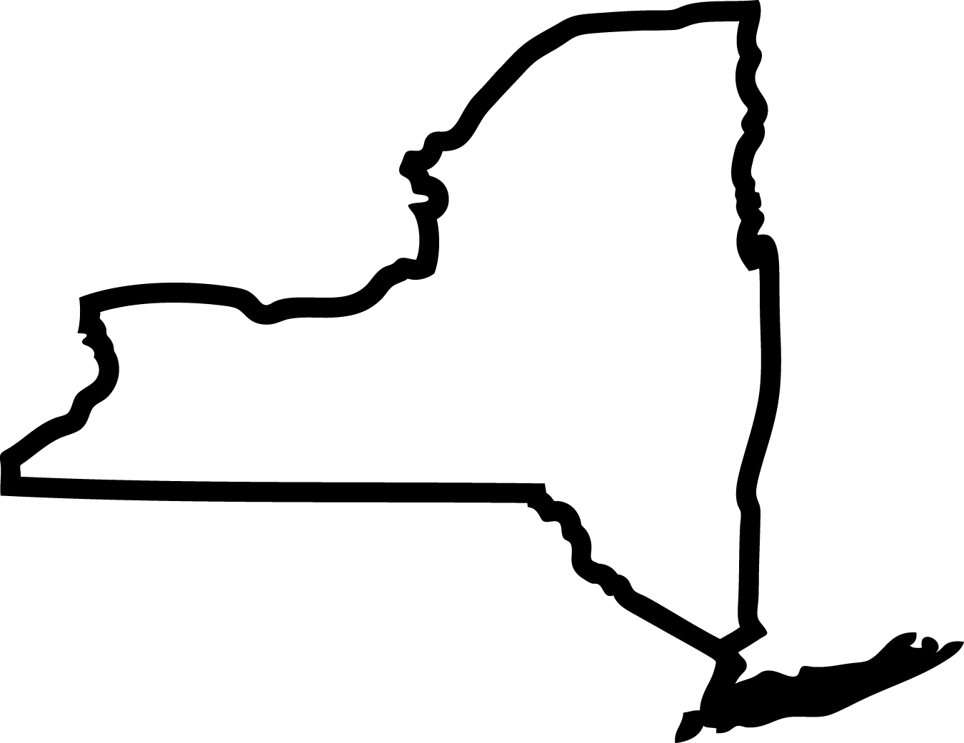 Outline - New York City State Outline Clipart (1350x1041), Png Download