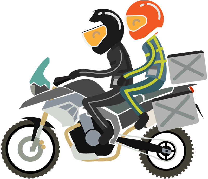 Young Couple Traveling On The Motorcycle - Aem Electronics 23-802r: Aem Electronics Tru-time Adjustable Clipart (800x690), Png Download