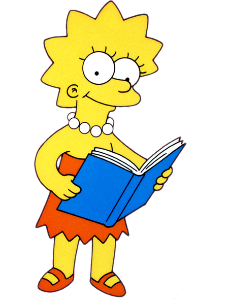 Simpsons Clip Art - Lisa Simpson Reading A Book - Png Download (800x600), Png Download