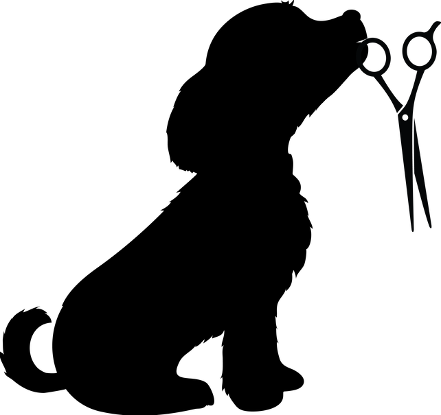 Dog Bandana Clip Art Freeuse - Silhouette Of Dog - Png Download (642x605), Png Download