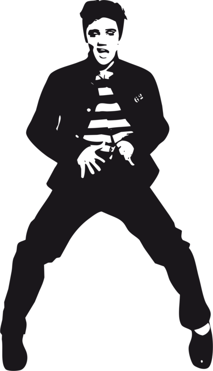Silhouette Drawing Stencil Portrait Art - Elvis Silhouette Clipart (430x749), Png Download