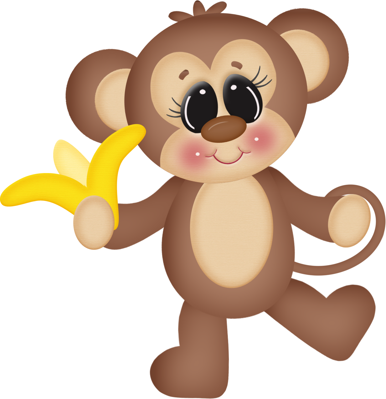 Visit - Macaco Comendo Banana Desenho Clipart (1233x1275), Png Download