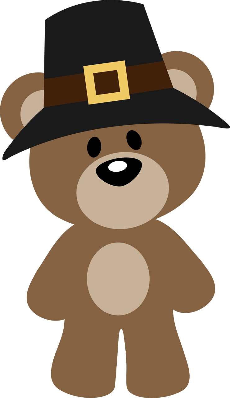 Cartoon Thanksgiving Teddy Bear Clipart (741x1280), Png Download