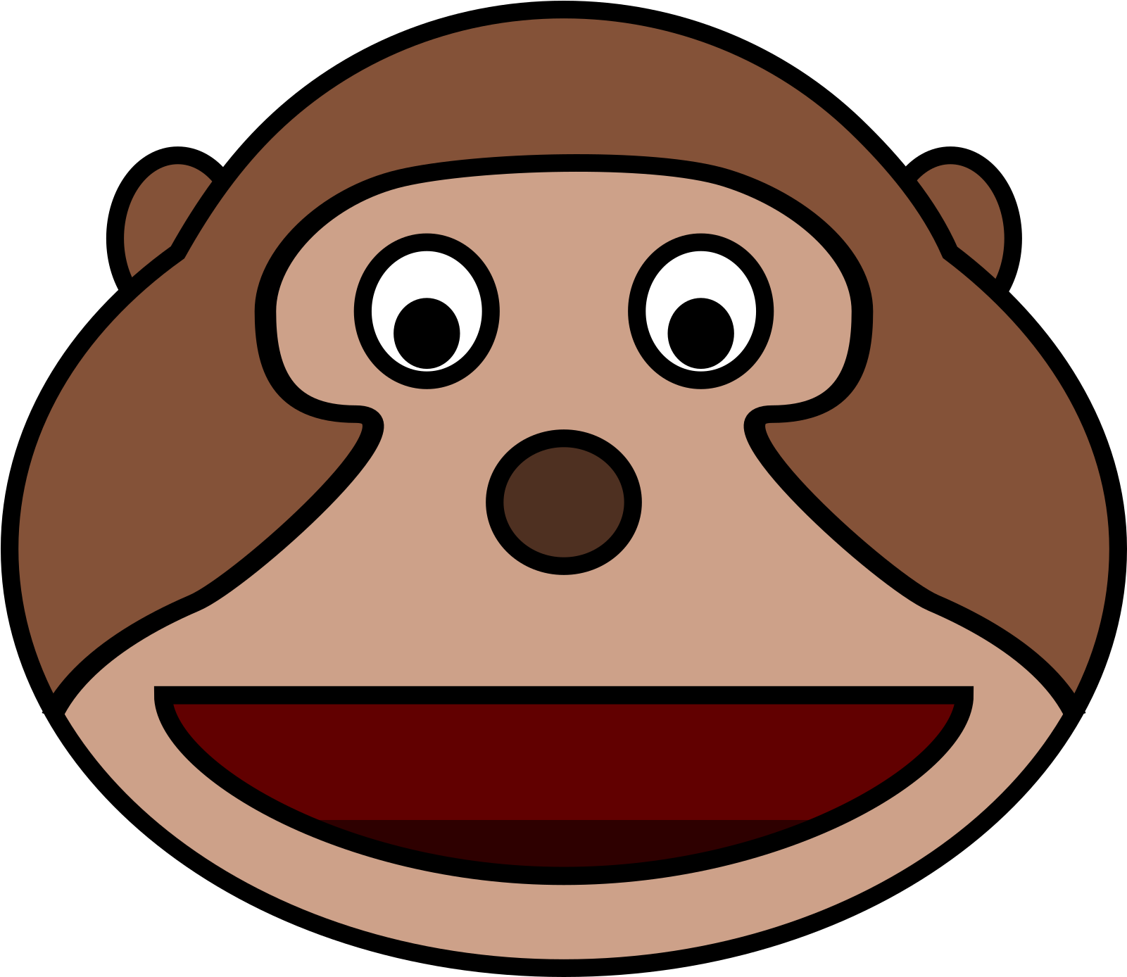 Cartoon Monkey Head - Monkey Head Png Clipart (800x694), Png Download