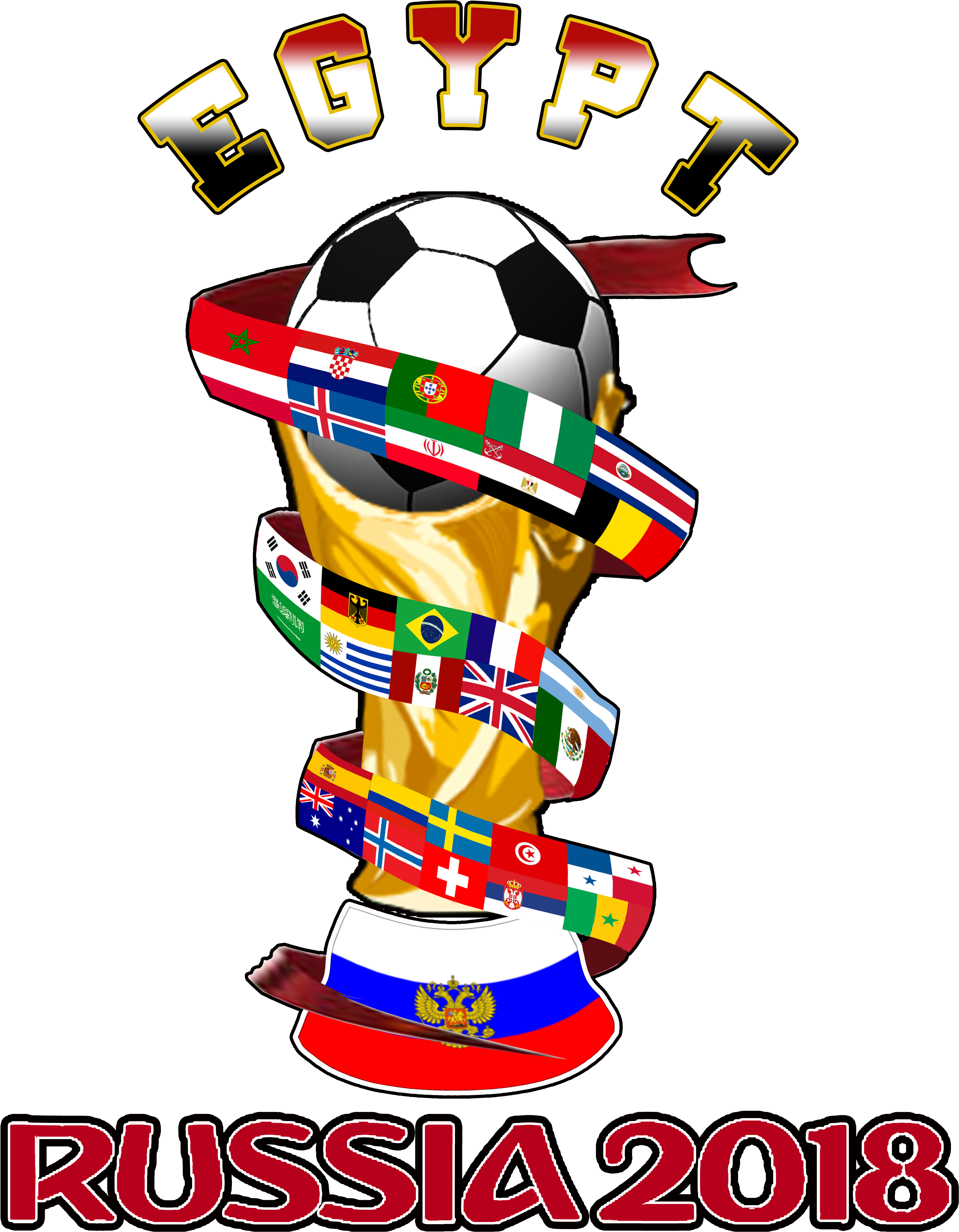 Egypt World Cup Russia Camisetas El Dise Clipart (4500x5400), Png Download