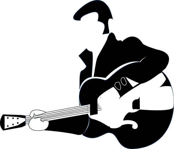 Elvis Clipart Musician - Musician Black And White Icon - Png Download (600x514), Png Download