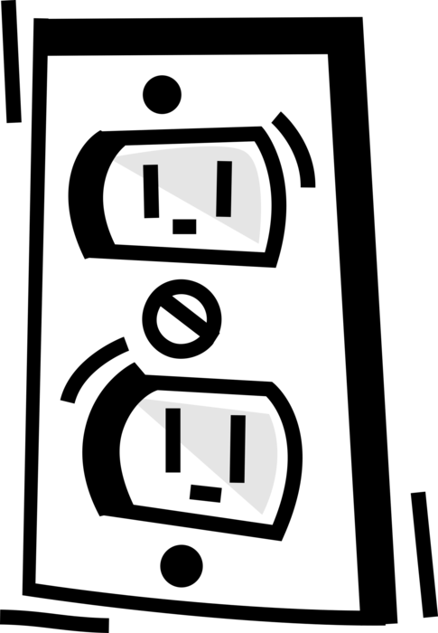 Electrical Receptacle Image Illustration - Illustration Clipart (485x700), Png Download