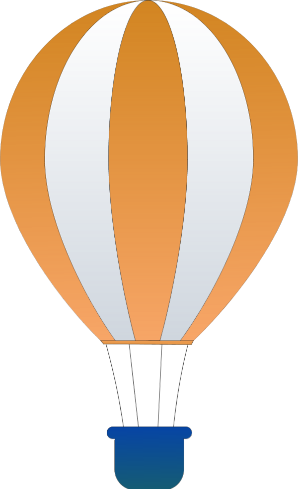 Vertical Striped Hot Air Balloon - Hot Air Balloon Clipart Orange - Png Download (600x985), Png Download