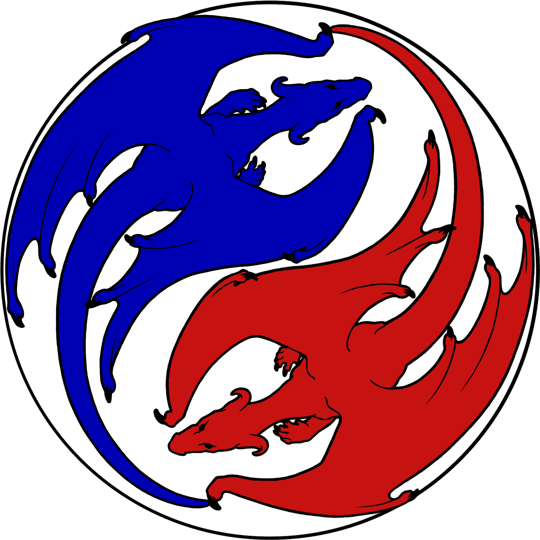 Yinyang Dragons Final Clipart (2000x2000), Png Download