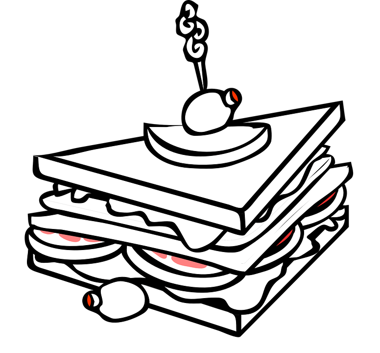 Sandwich Cartoon Clip Art At Clker Com Vector Clip - Sandwich Black And White Clipart - Png Download (600x557), Png Download