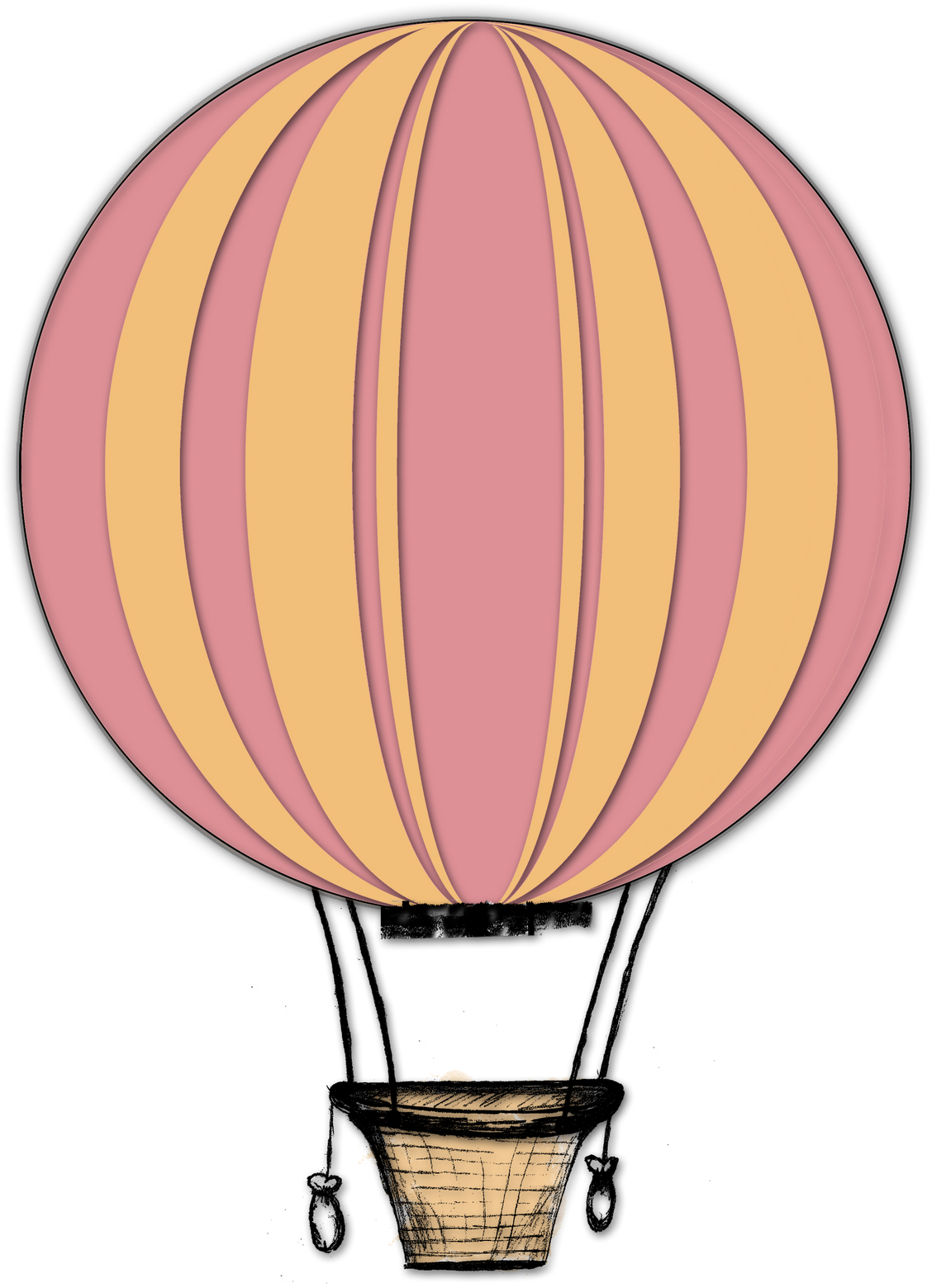 Hot Air Balloon Clipart Png Images - Hot Air Balloon Vintage Clipart Transparent Png (1304x1600), Png Download