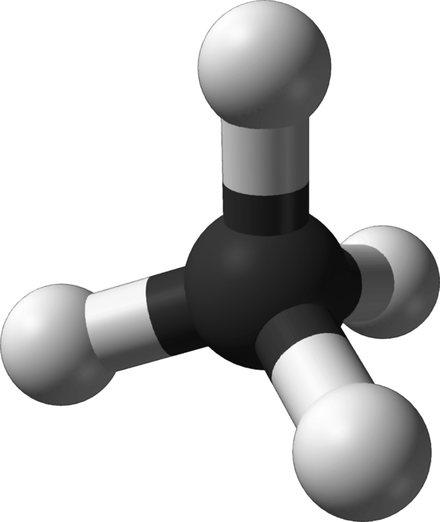 Methane Molecule Structure Atom Chemical Compound - Methane Ball And Stick Model Clipart (632x750), Png Download