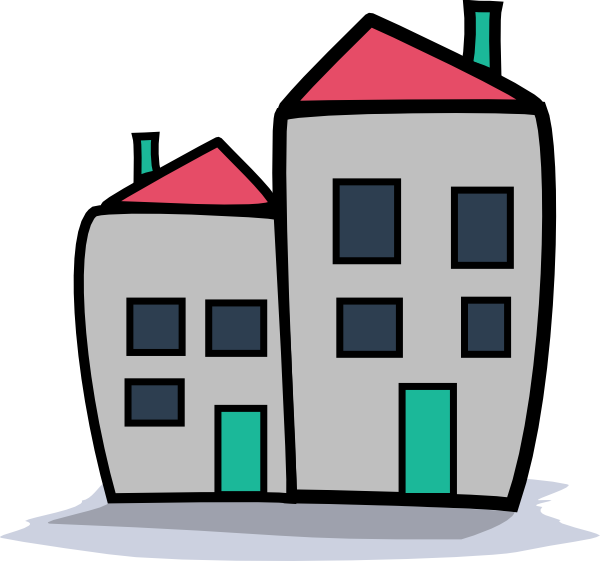 Apartment Clipart Bldg - Block Of Flats Clipart - Png Download (600x561), Png Download