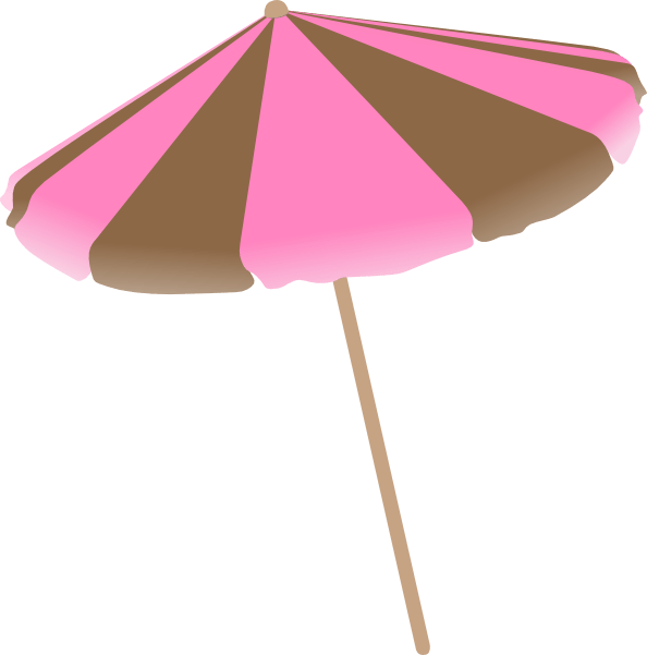 Beach Umbrella Pink Png Clipart (594x601), Png Download