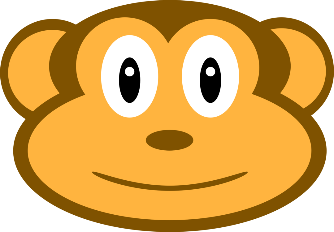 Monkey Smiley Face Animal - Clip Art - Png Download (1079x750), Png Download