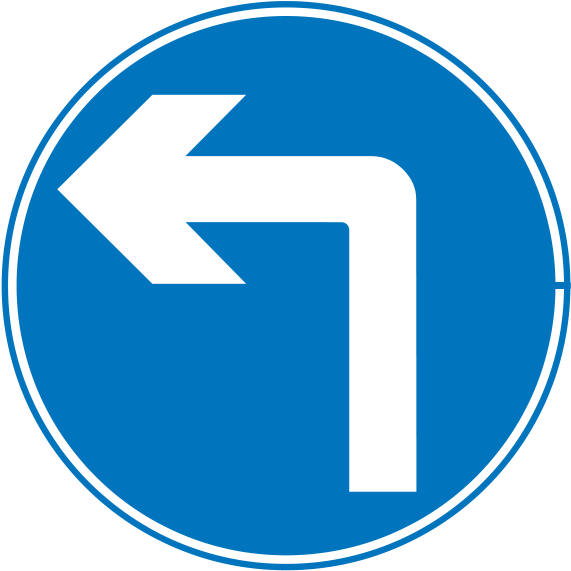 Svg Road Signs 13 Clip Art - Left Turn Traffic Sign - Png Download (600x600), Png Download