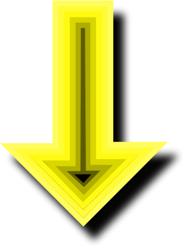 Arrow Pointing Down - Yellow Arrow Pointing Down Clipart (600x803), Png Download