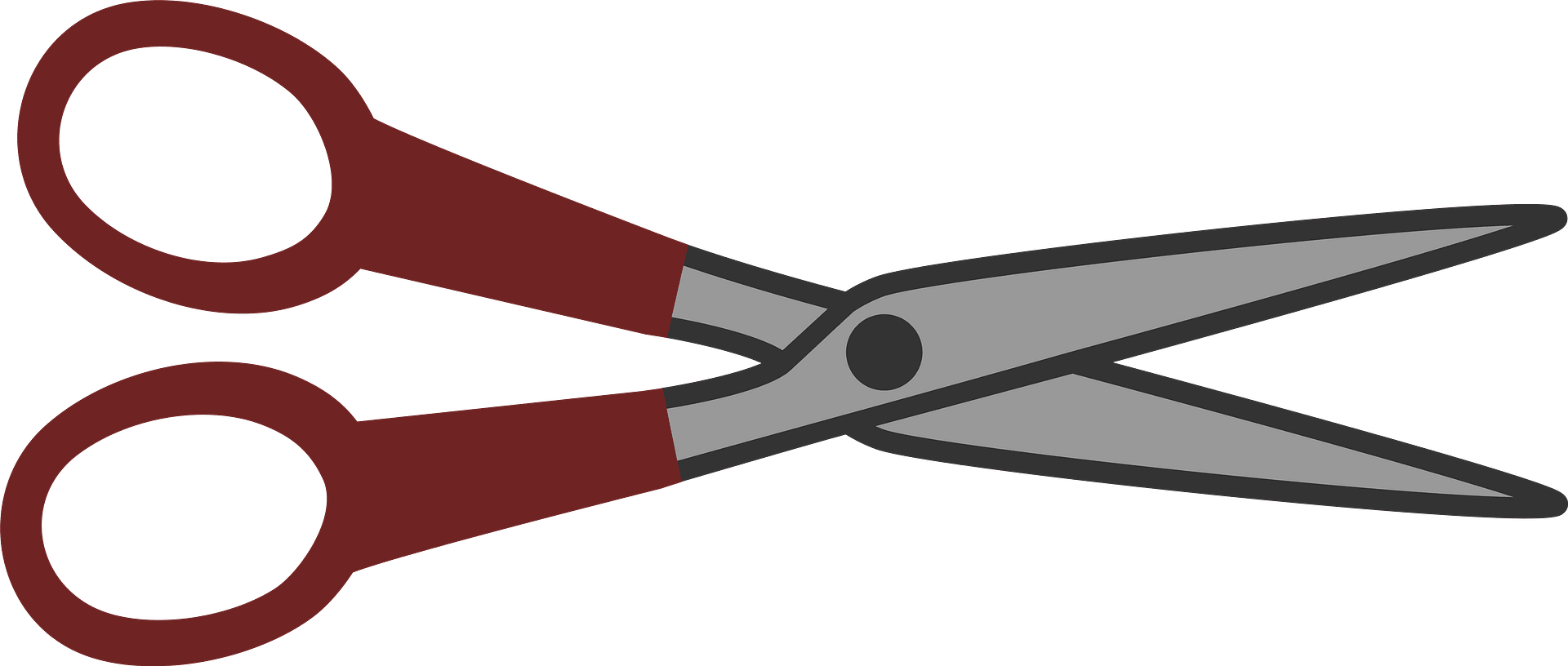 Scissors Line Angle - Clip Art - Png Download (1761x750), Png Download