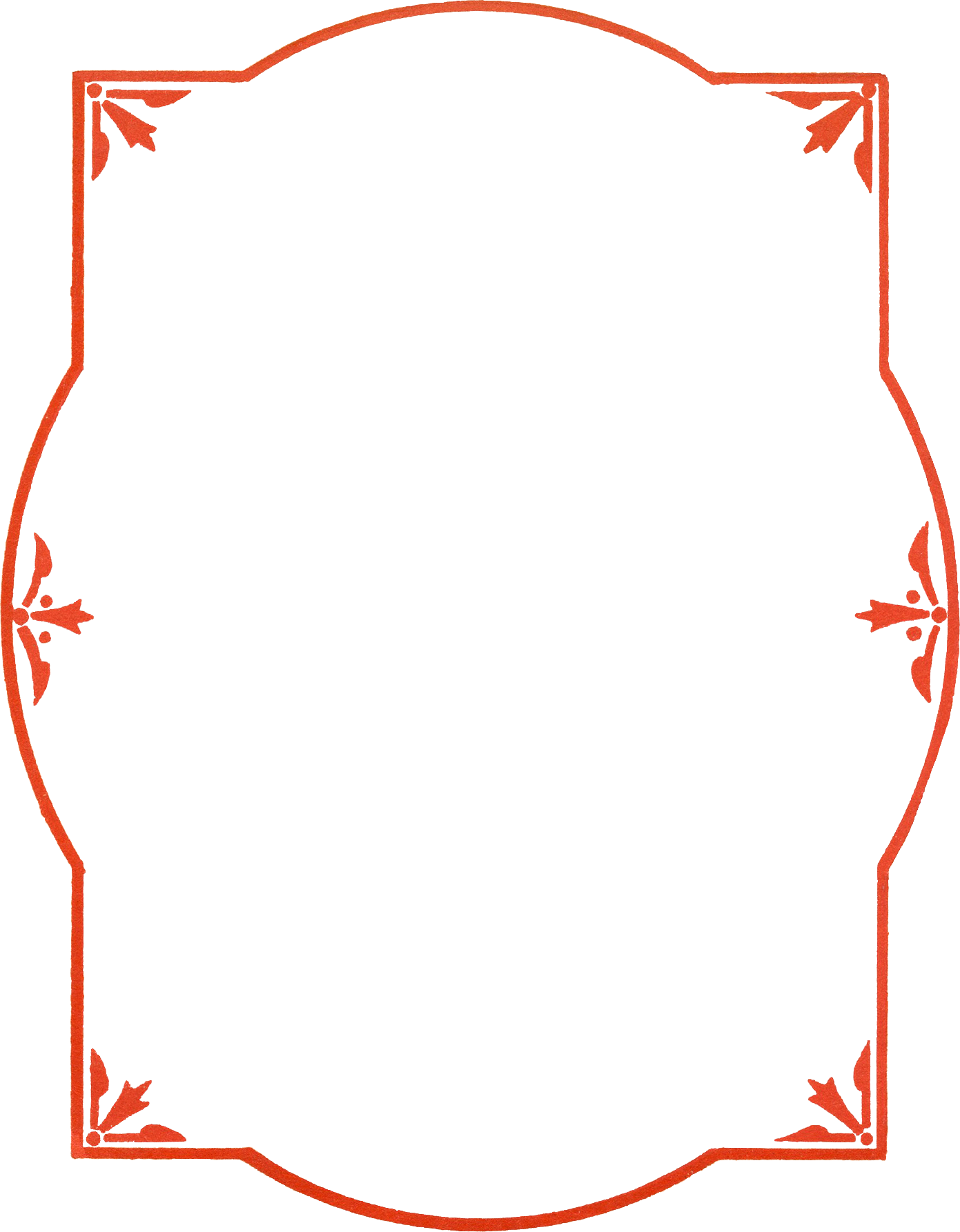 Red Vintage Frame Png Clipart (1391x1786), Png Download