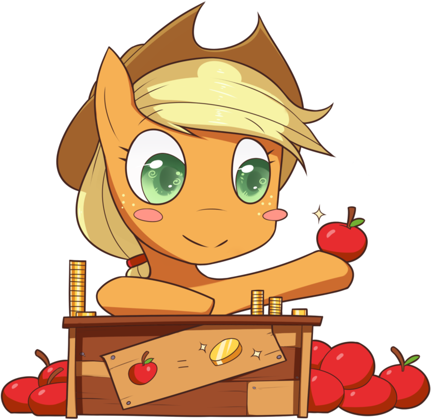 Apple, Applejack, Apple Stand, Artist - Applejack Clipart (976x1024), Png Download