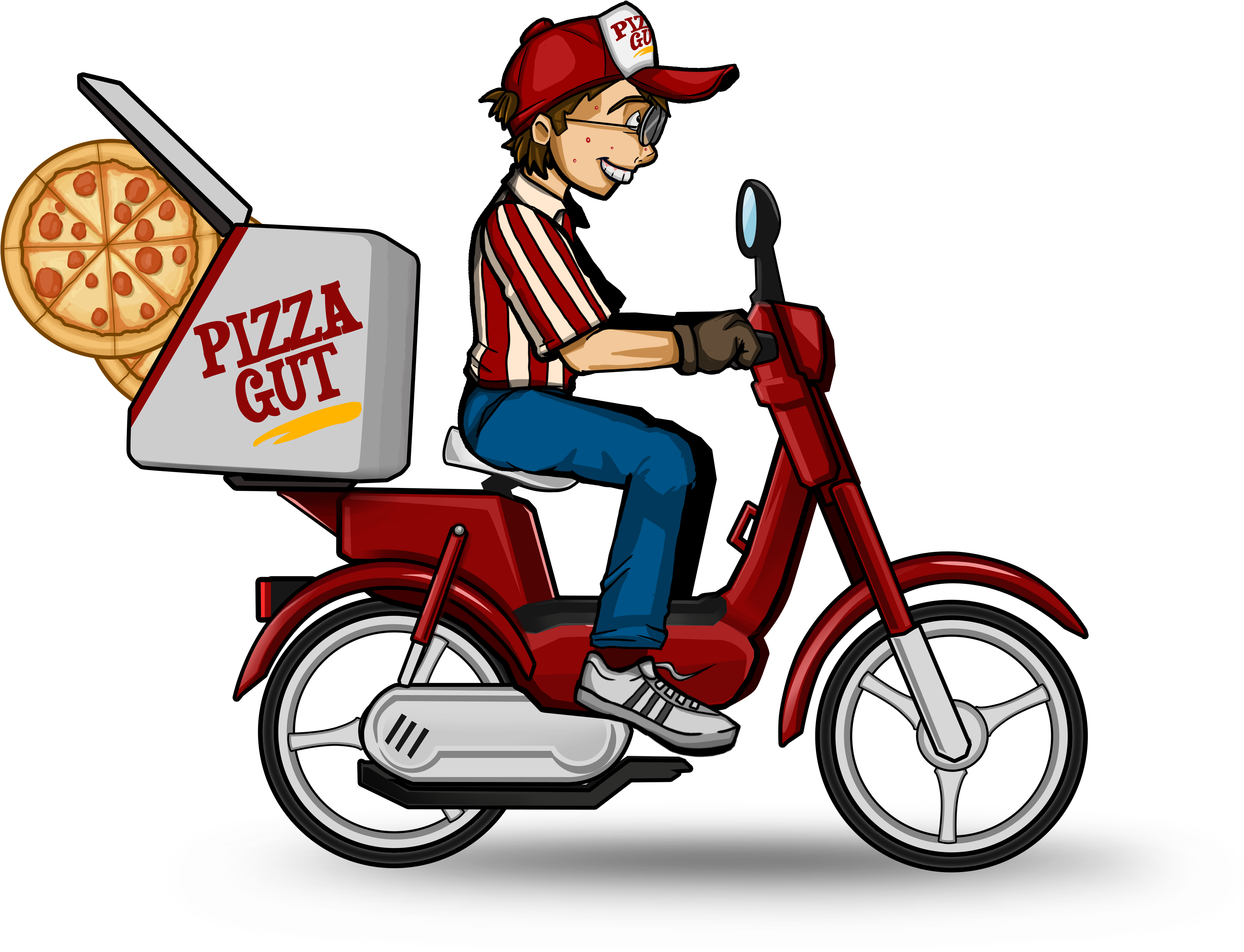 Bike - Pizza Delivery Bike Clipart (5000x3332), Png Download