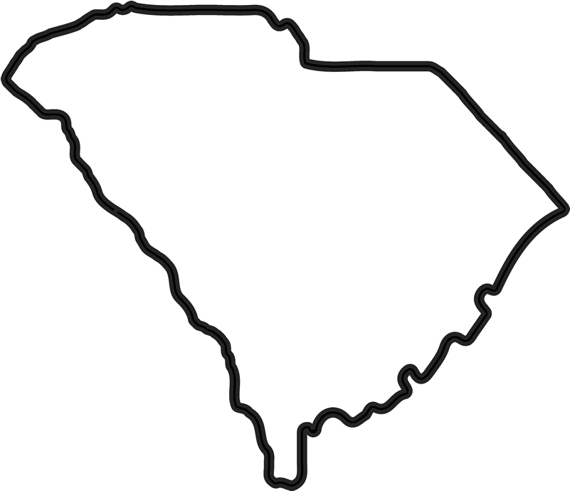Rubber Stamp State Stamps Stamptopia - South Carolina Outline Clipart (800x800), Png Download