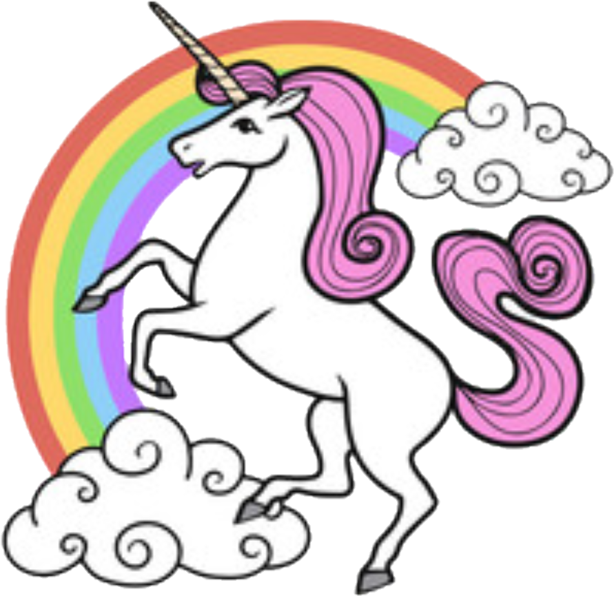 Rainbow Unicorn - Cartoon Images Of Unicorn Clipart (1080x973), Png Download