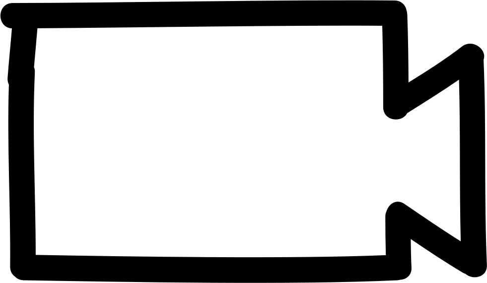 Video Camera Hand Drawn Interface Symbol Outline Comments - Icon Clipart (981x570), Png Download
