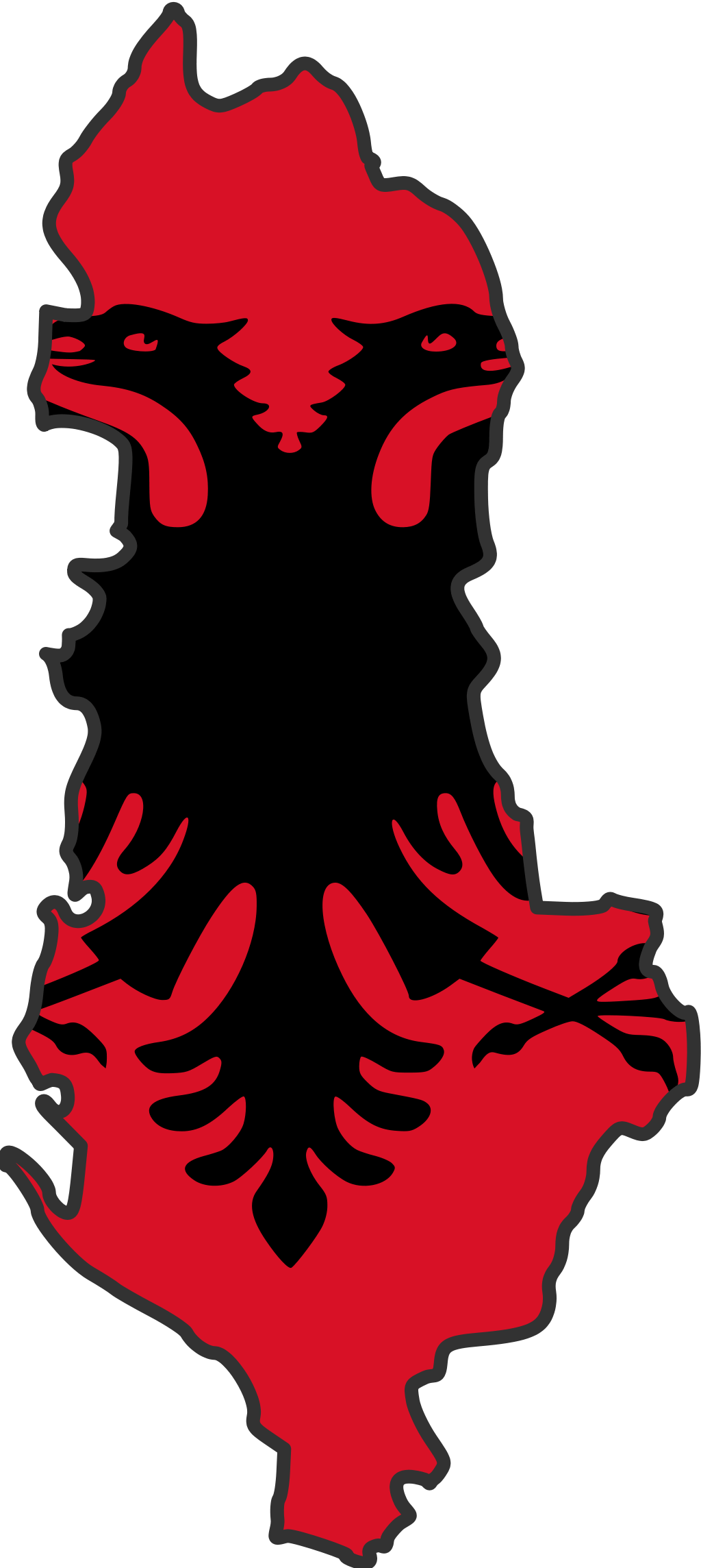 Kosovo Flag Clipart Albania - Albania Country With Flag - Png Download (1024x2288), Png Download