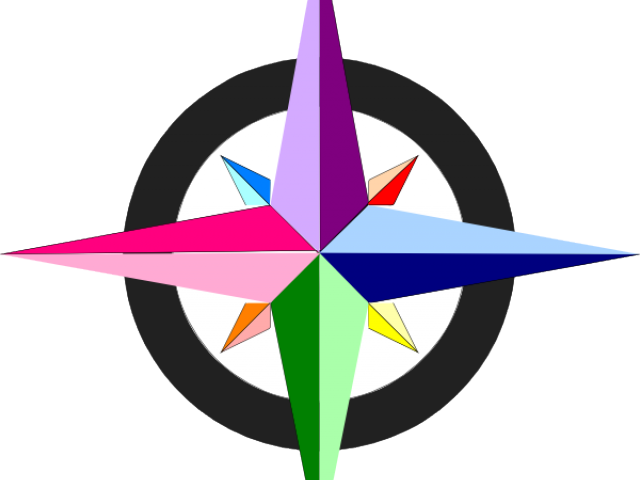Compass Clipart Colorful - Compass Png Clipart Transparent Png (640x480), Png Download