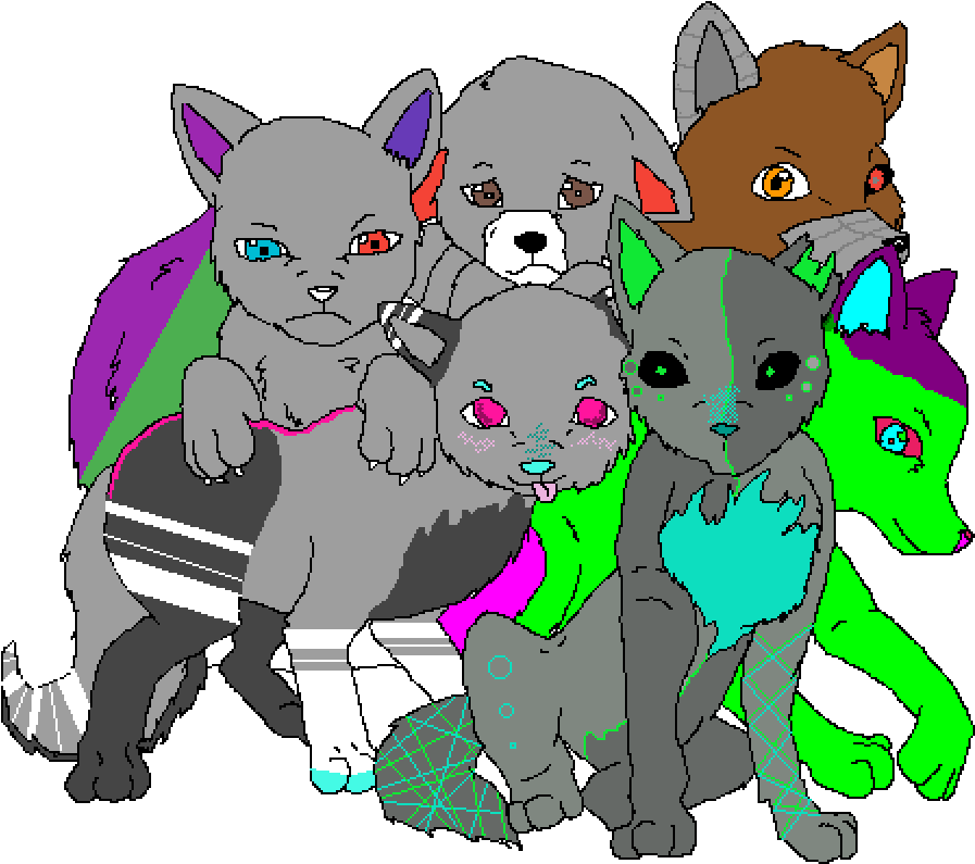 Cool Wolves - Cartoon Clipart (1000x1000), Png Download