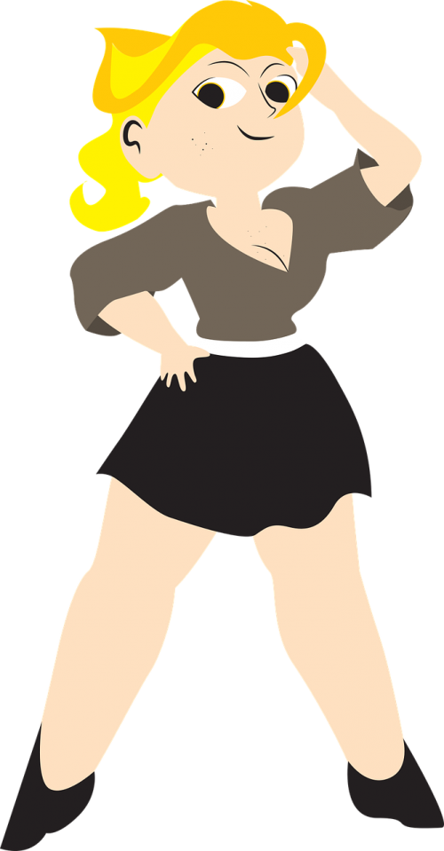 Girl With Yellow Hair,svg File,thick Girl,yellow Hair - Толстая Девочка Png Clipart (500x959), Png Download