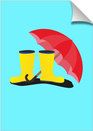 Rubber Boots And Umbrella - Parapluie Coque Clipart (674x516), Png Download