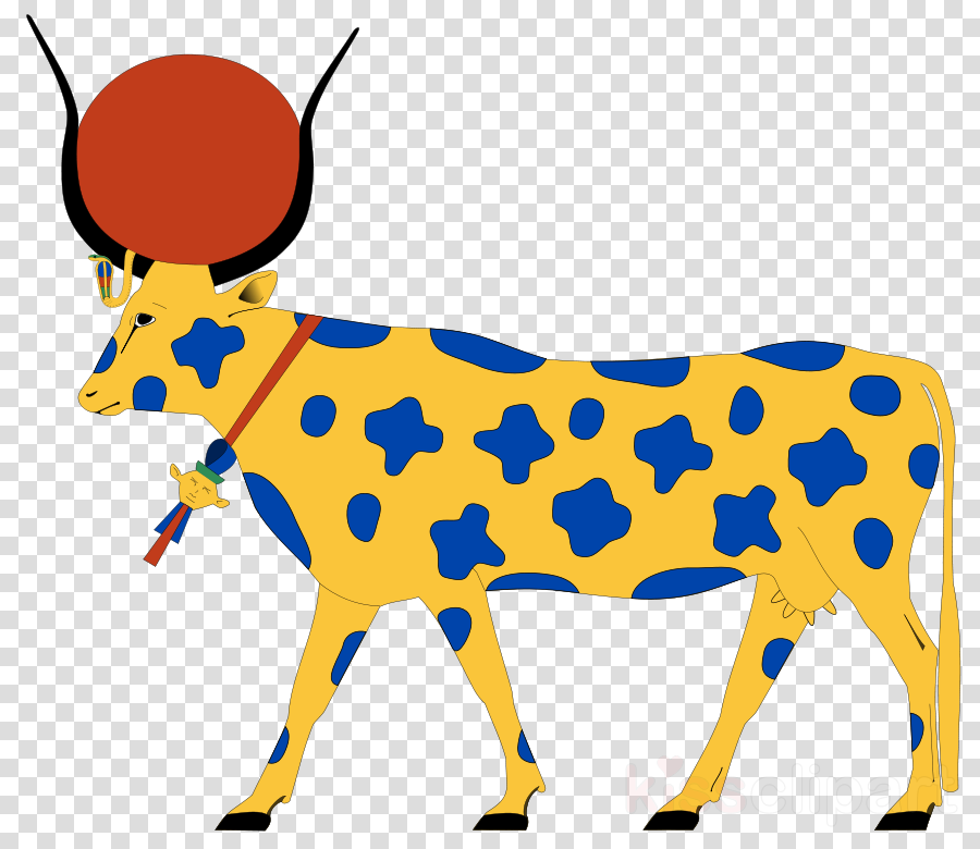 Hathor Cow Clipart Cattle Book Of The Heavenly Cow - Hathor As A Cow - Png Download (900x780), Png Download