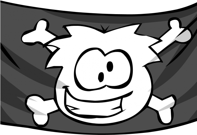 Jolly Roger Flag Clipart - Club Penguin Rockhopper - Png Download (640x480), Png Download