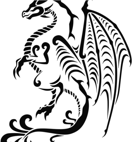 Dragon Tattoos Clipart Stylised - Dragon Tattoo Drawing Coloring For Kid And Beginner: - Png Download (640x480), Png Download