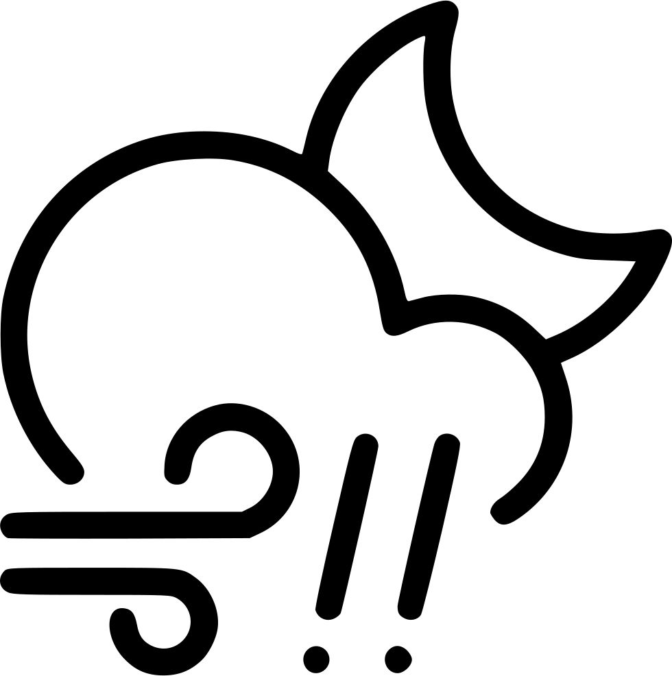Night Hail Wind Cloud Rain Moon Comments - Cloud Clipart (980x986), Png Download